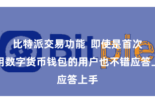 比特派交易功能  即使是首次使用数字货币钱包的用户也不错应答上手