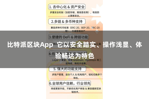 比特派区块App  它以安全踏实、操作浅显、体验畅达为特色